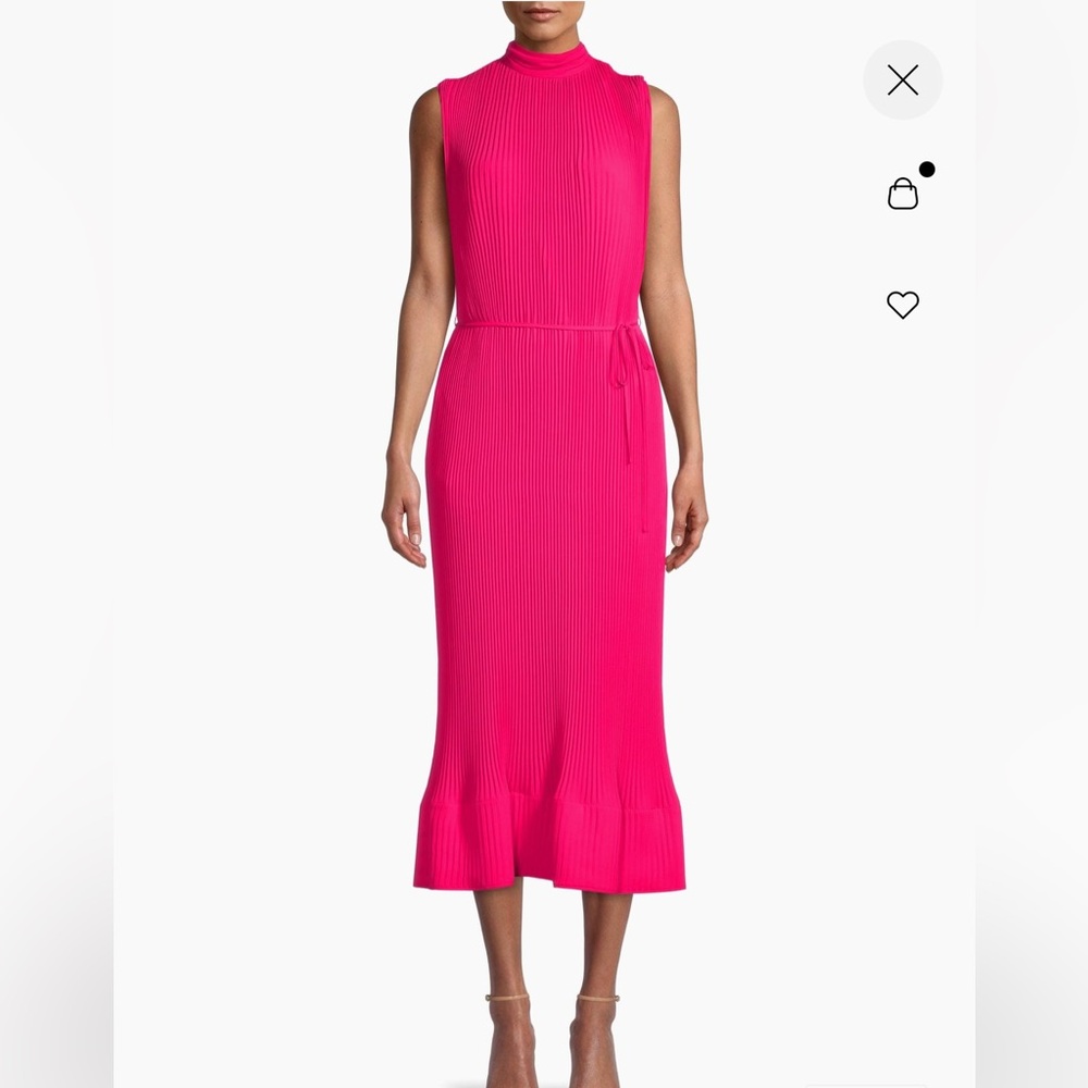 Milly Melina Pleated Dress in Pink.